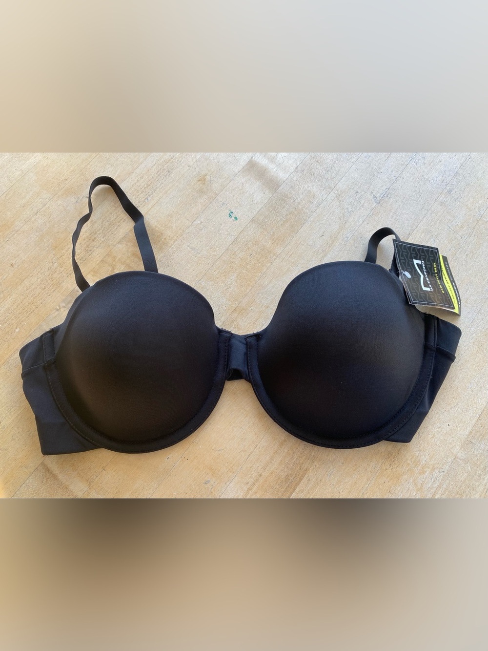 Maidenform T-Shirt Padded Strapless Convertible Everyday Bra Black 36B